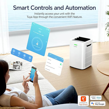 K1 Air Purifiers for Home Large Room Up to 2600 Ft², Double-Sided HEPA Air Purifier with Washable Pre-filter, Fan Mode, Smart WiFi, PM 2.5 Air Quality Monitor, for Pets Hair, Dust, Pollen, Smoke