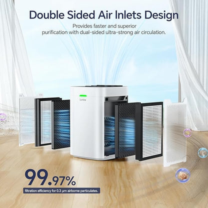 K1 Air Purifiers for Home Large Room Up to 2600 Ft², Double-Sided HEPA Air Purifier with Washable Pre-filter, Fan Mode, Smart WiFi, PM 2.5 Air Quality Monitor, for Pets Hair, Dust, Pollen, Smoke