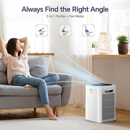 K1 Air Purifiers for Home Large Room Up to 2600 Ft², Double-Sided HEPA Air Purifier with Washable Pre-filter, Fan Mode, Smart WiFi, PM 2.5 Air Quality Monitor, for Pets Hair, Dust, Pollen, Smoke