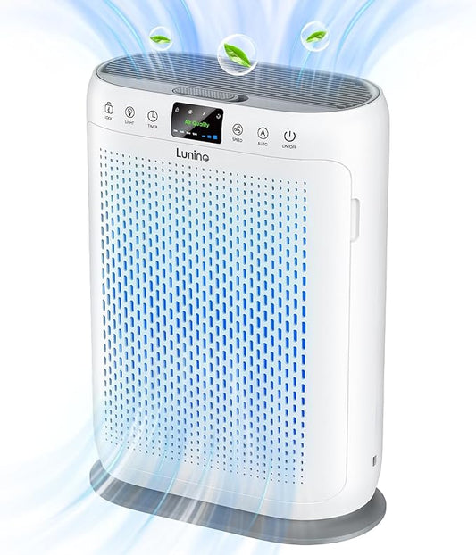 E200 Air Purifiers for Home Large Room up to 2400sq.ft, LUNINO H13 HEPA Air Filter with PM 2.5 Display Air Quality Sensors, Aromatherapy Function, Air Cleaner for Dust, Smoke, Dander, Pets Hair, Pollen
